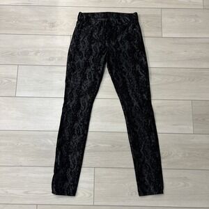 7 For All Mankind 7FAM Gwenevere Skinny Black Metallic Jeans Snake Print Size 25